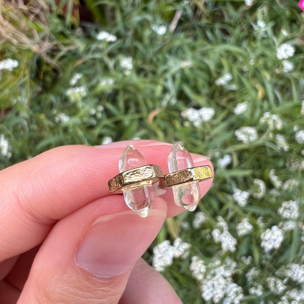 Gold & Clear Crystal Earrings